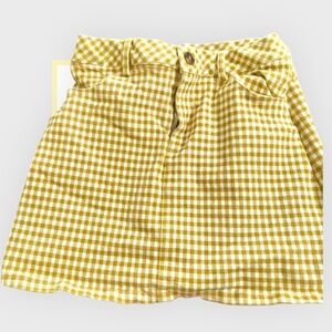 Kendall & Kylie Yellow Gingham Mini Skirt